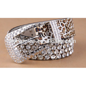 Frauen Rhinestone Leopard Gürtel Nadelspitze Gürtel Gürtel echten Ledergürtel